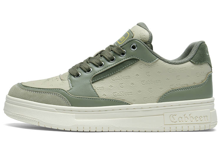 Cabbeen Synthetic Leather Lightweight Breathable Lightweight And Breathable Low top Skateboard Shoes Men's Green