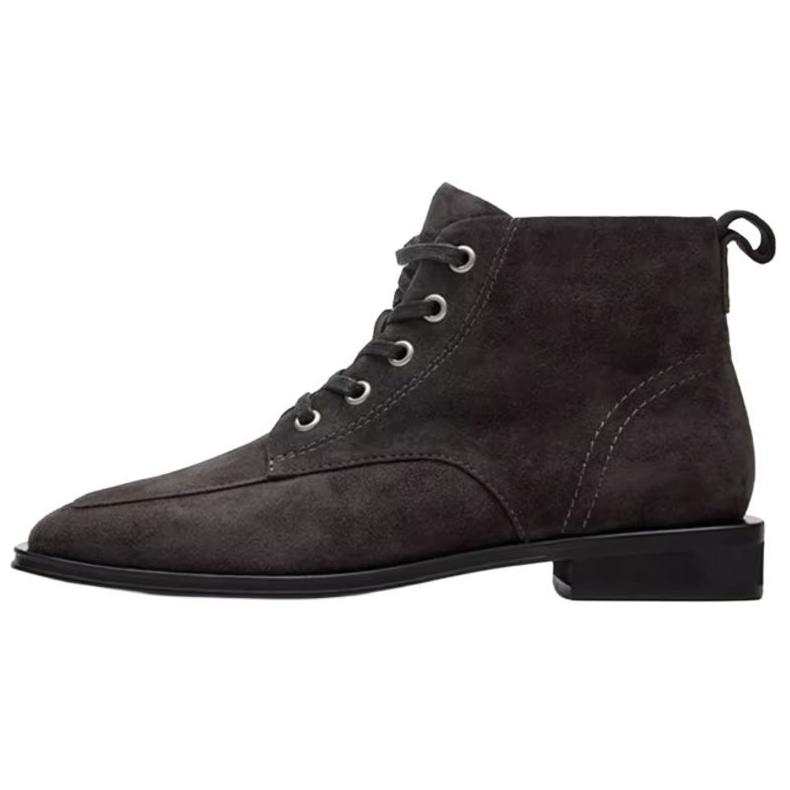 Marie Claire Sheepskin Short Combat Boots 2.8cm Women's