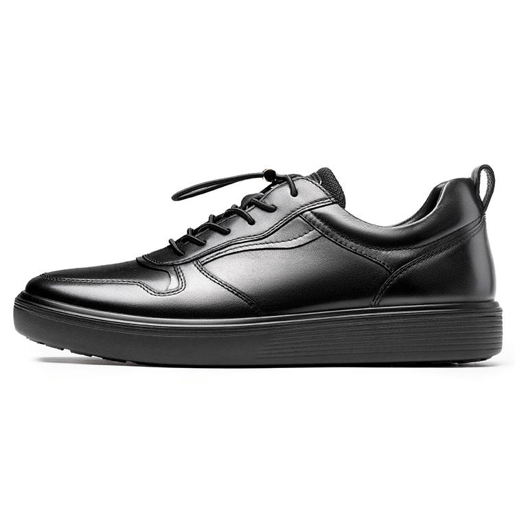 LAORENTOU Top Grain Cow Leather Low top Skateboard Shoes Men's Black