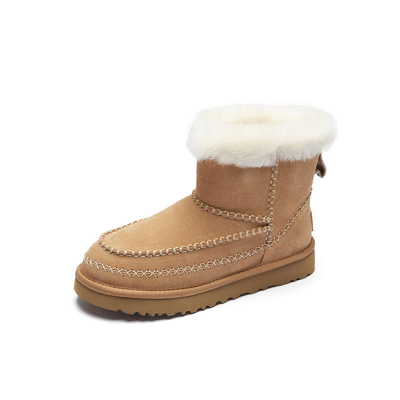 Le Saunda Cow Split Leather Thermal Short Snow Boots Women's