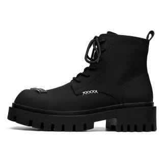 CHILANG Microfiber Leather Combat Boots Men's Black