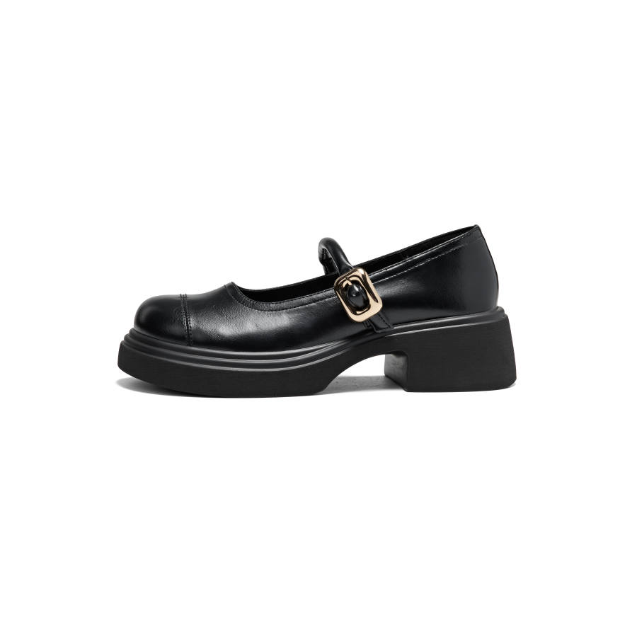 KEKAFU Pu Chunky Heel Mary Jane Shoes Women's