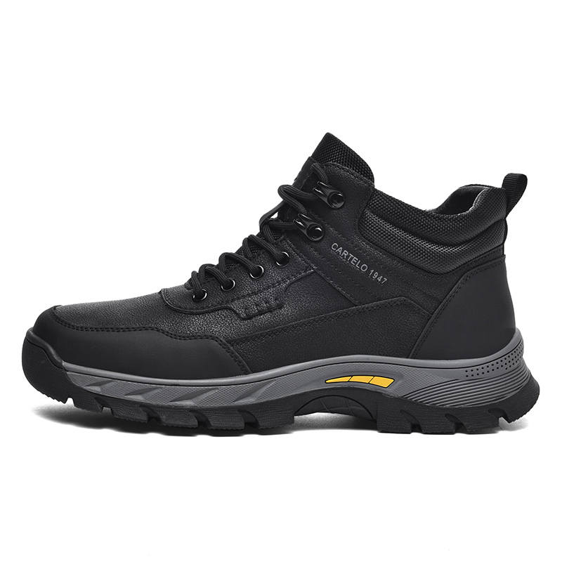 CARTELO CARTELO Cow Split Leather Ankle Length Combat Boots Men's