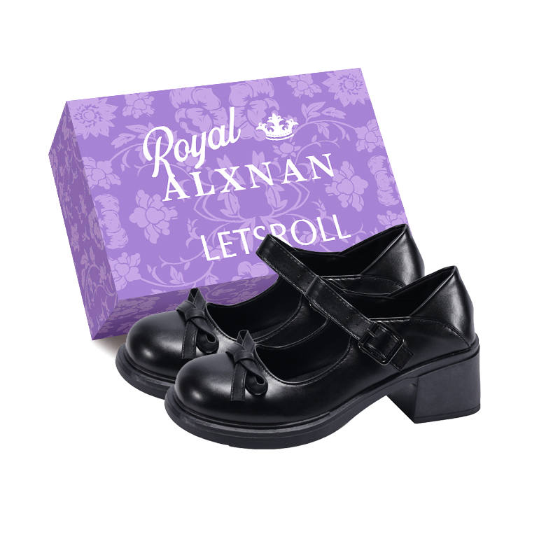 Alxnan Pu Chunky Heel Mary Jane Shoes Women's Black