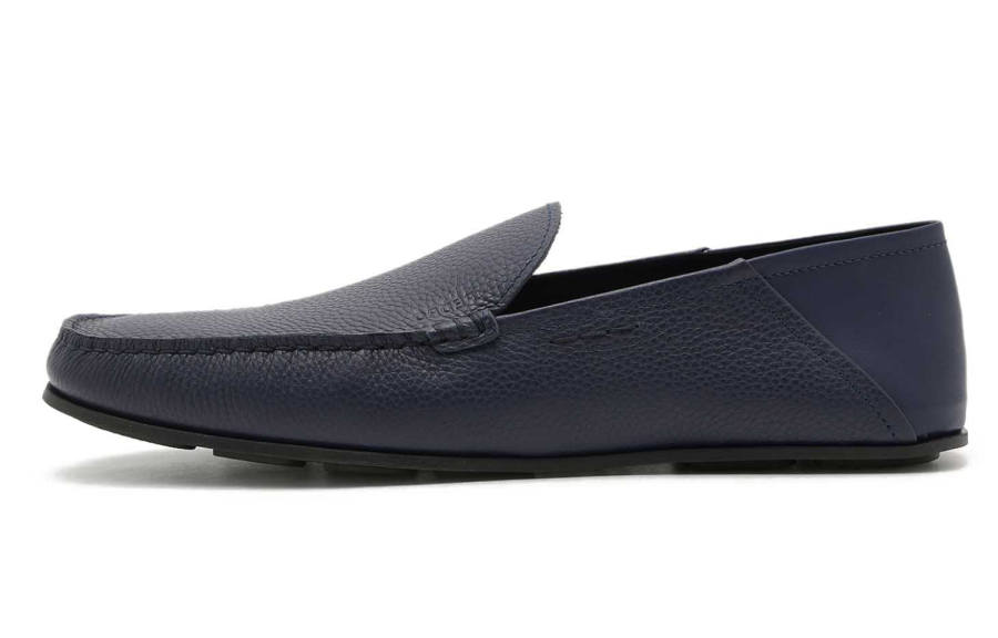 PEDRO Top Grain Cow Leather Men's Casual Shoes Dark Blue