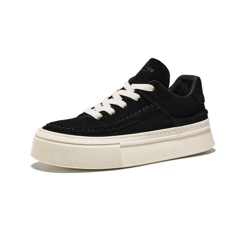 Hautton Cow Split Leather Abrasion Resistant Abrasion Resistant Low top Skateboard Shoes Men's