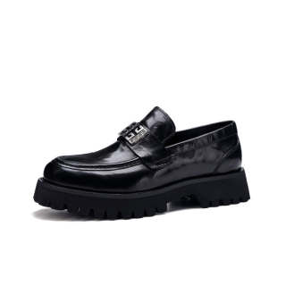 U7 Top Grain Cow Leather Men's Casual Shoes Men's Black