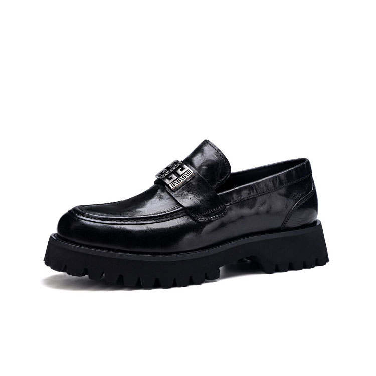 U7 Top Grain Cow Leather Men's Casual Shoes Men's Black