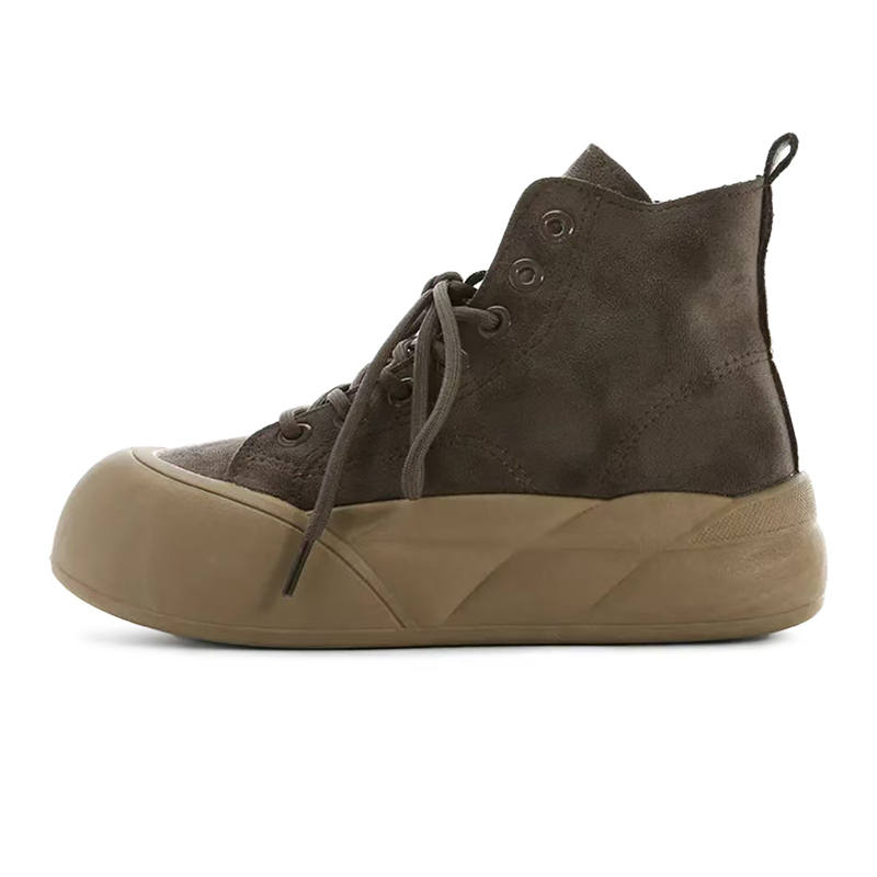 N6N8 Suede Height Increasing Lightweight Slip Resistant Mid top Skateboard Shoes Women's
