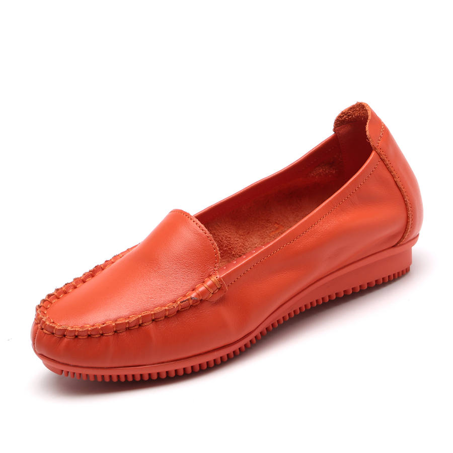 XINNUO Gommino Loafers Women's Orange/Burgundy/Blue/Gray/White/Black
