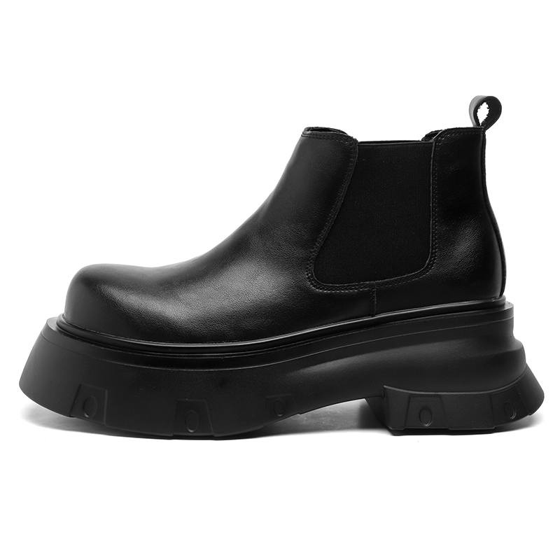 CHILANG CHILANG Pu Short Chelsea Boots Men's Black