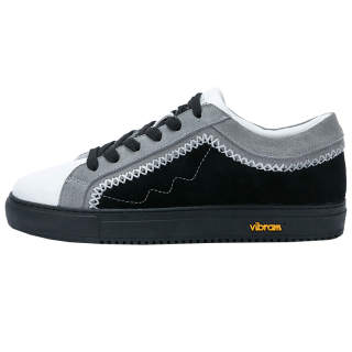 DAVID NAMAN Cow Leather Low top Skateboard Shoes Men's Black