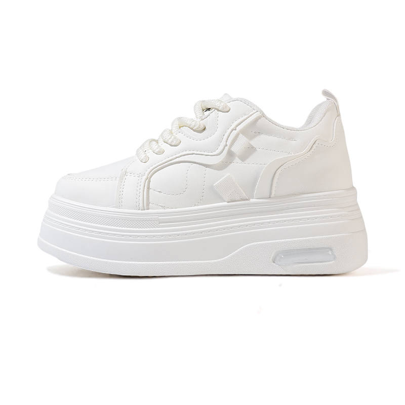 Tonlion Height Increasing Abrasion Resistant Slip Resistant Casual Shoes Women's White