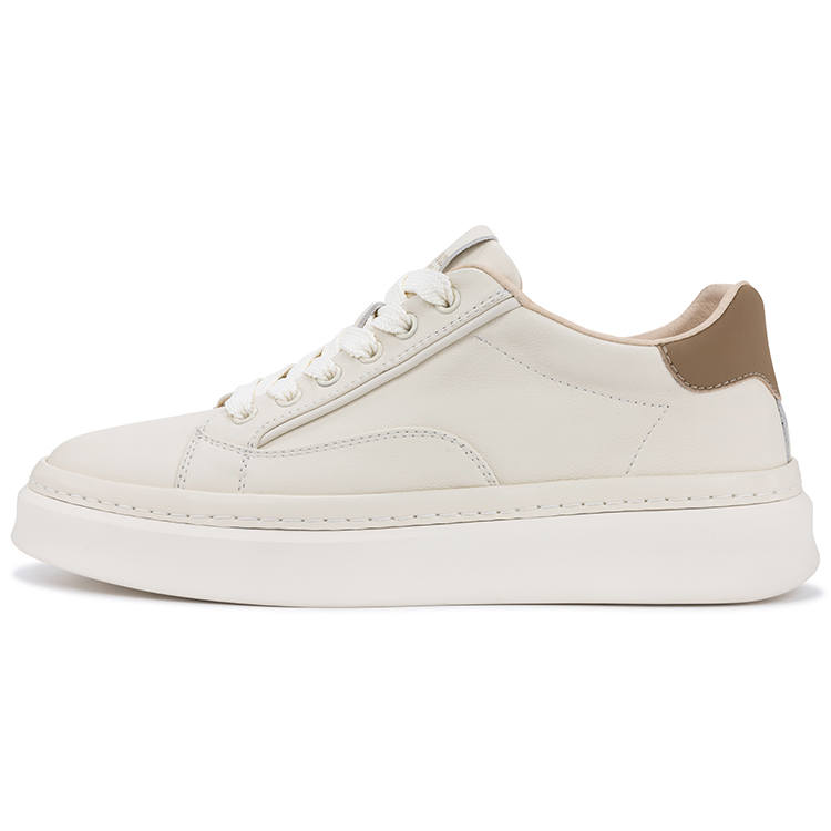 TIMOTHY&CO. Top Grain Cow Leather Low top Skateboard Shoes Men's Ivory