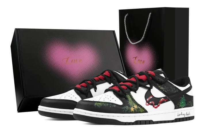 Nike Nike Dunk Jasper Enigma, Heart Box Abrasion Resistant Slip Resistant Low top Skateboard Shoes Men's Black White