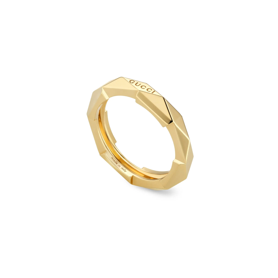 GUCCI Link To Love Series 18K Gold Rings Unisex Gold