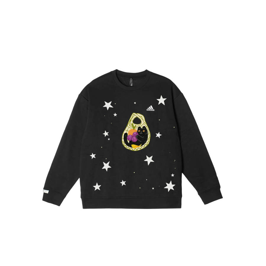 Adidas Adidas LABEL Sweatshirts Unisex Black Crew Neck Thickened