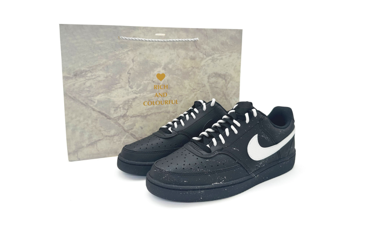 Nike Nike Court Vision Low Abrasion Resistant Abrasion Resistant Low top Skateboard Shoes Unisex Black White