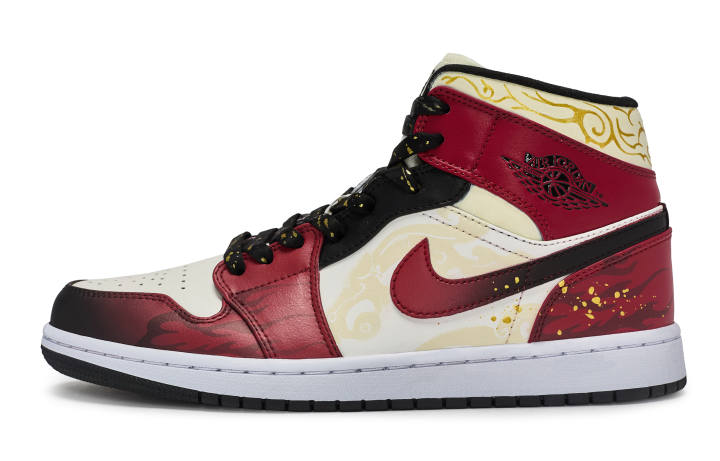 Jordan Jordan Air Jordan 1 811 Manufacturing, Dragon Flame Abrasion Resistant Abrasion Resistant Mid top