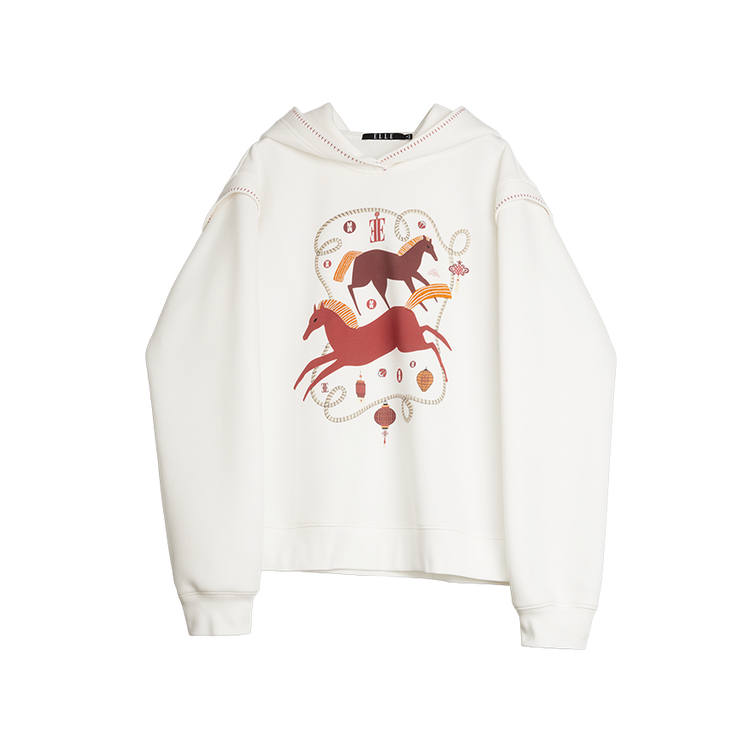 ELLE Sweatshirts Women's Hooded Moderate Regular