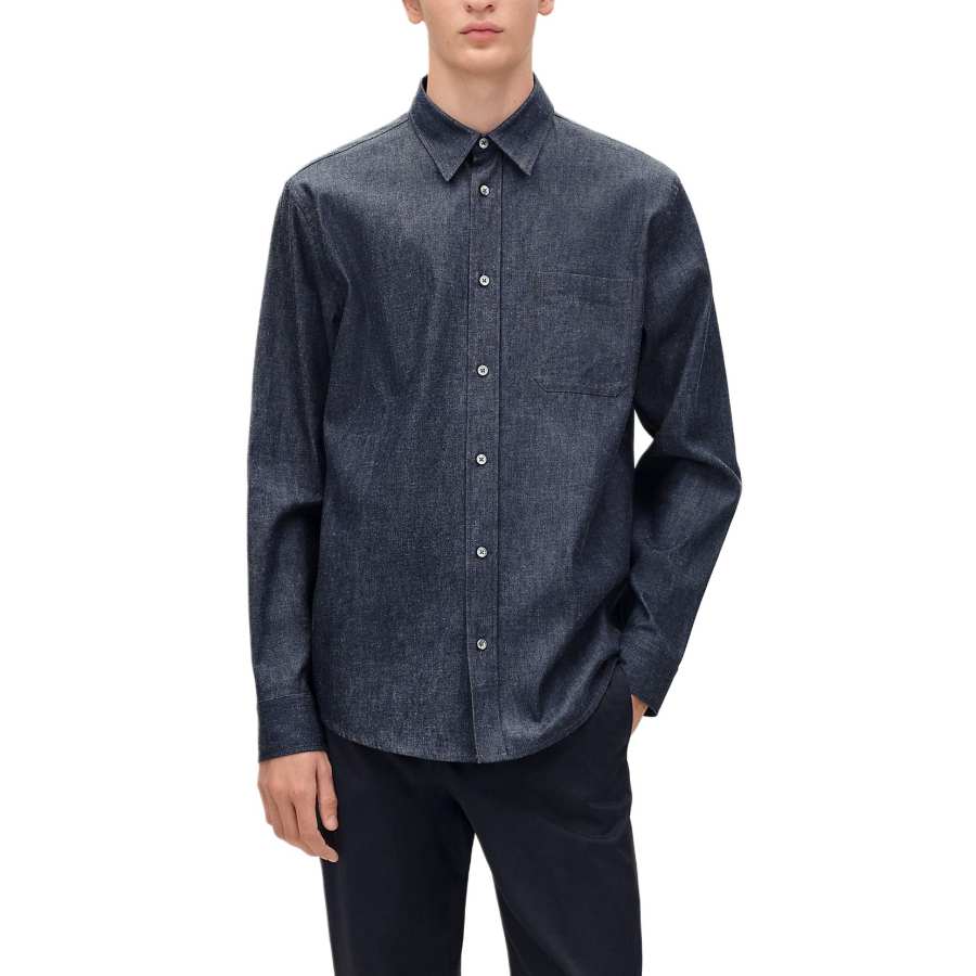 HERMES HERMES Shirts Men's Indigo Moderate