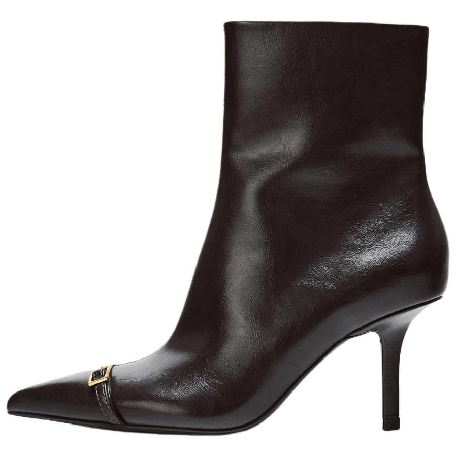 ZARA Ankle Boots 8cm Women's Dark Brown