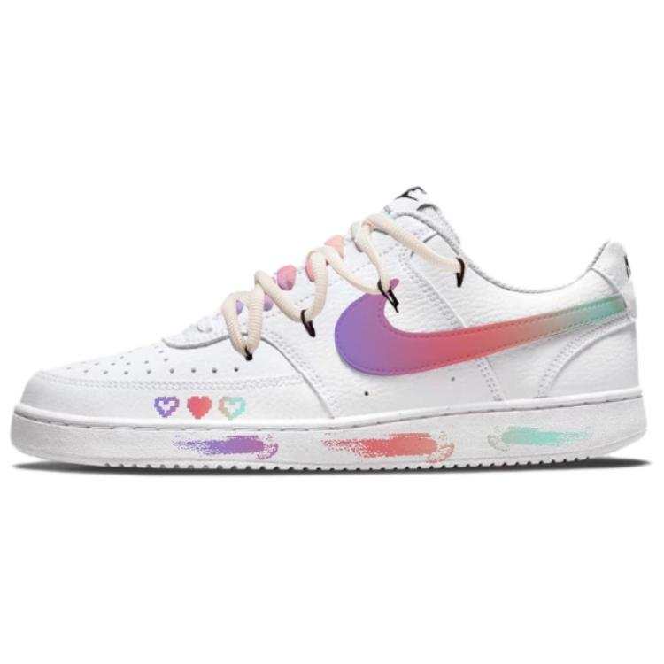 Nike Nike Court Vision 1 Sweetheart Iridescent Patent Leather Low top Skateboard Shoes Unisex Purple