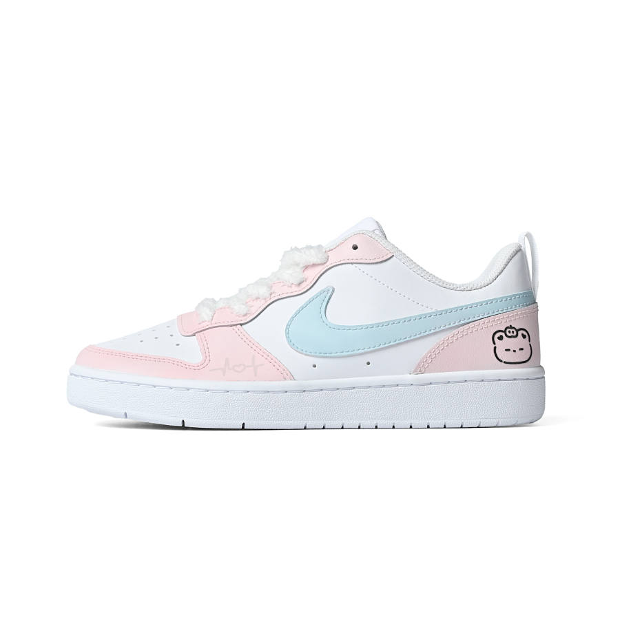 Nike Nike Pink Blue Cute Bear Leather Cushioning Abrasion Resistant Slip Resistant Low top Skateboard Shoes Women's