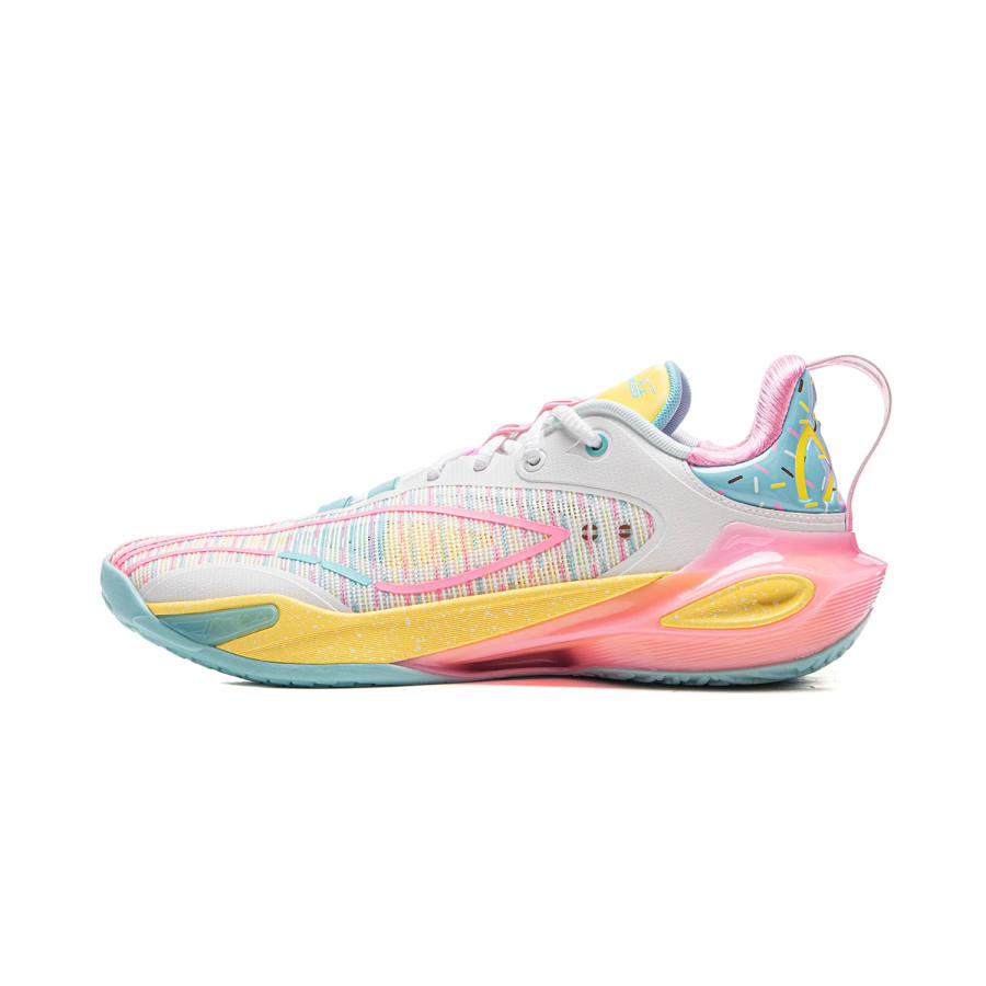 Li-Ning Li Ning Speed 11 TPU Cushioning, Wear Resistant Low top Basketball Shoes Men's White Pink Blue