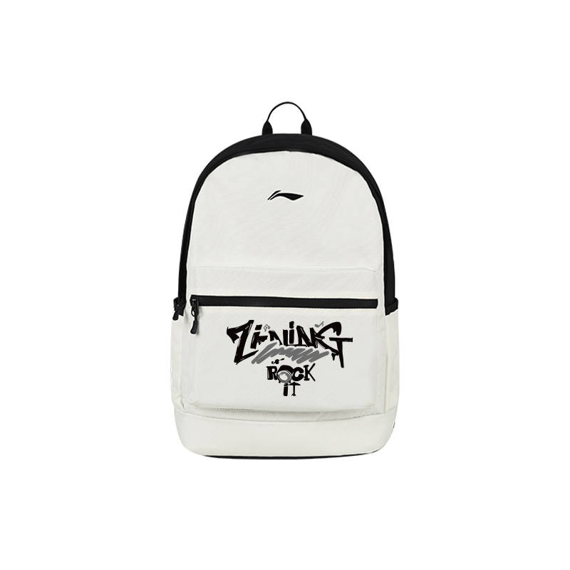 Li-Ning Li Ning Polyester Backpack Unisex White & Black