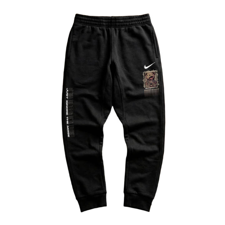 Nike Nike Tongue Out Bear K Fleece Lined Logo Casual Elastic Cuff Knitted Sweatpants Unisex Black