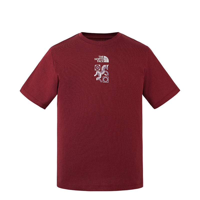 THE NORTH FACE T Shirts Unisex 0VO/Lacquer Wood Red Crew Neck Moderate