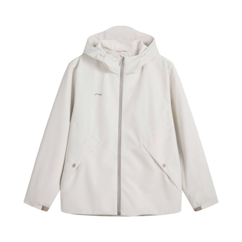 Li-Ning Li Ning Trench Coats Women's Silver Birch Gray Hooded Moderate Other