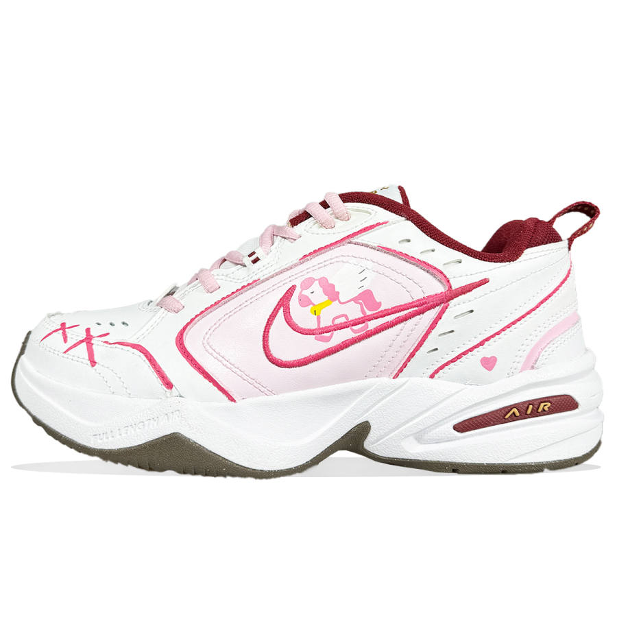 Nike Nike Air Monarch 4 Abrasion Resistant Slip Resistant Low top Casual Shoes Unisex Pink White