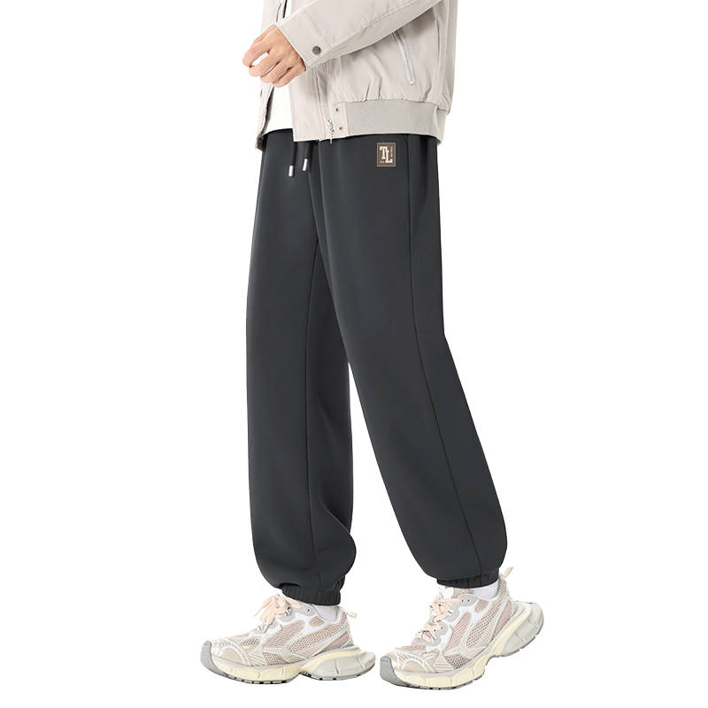 Tonlion Casual Pants Unisex Thickened And Fleece Lined Cuffed Pants