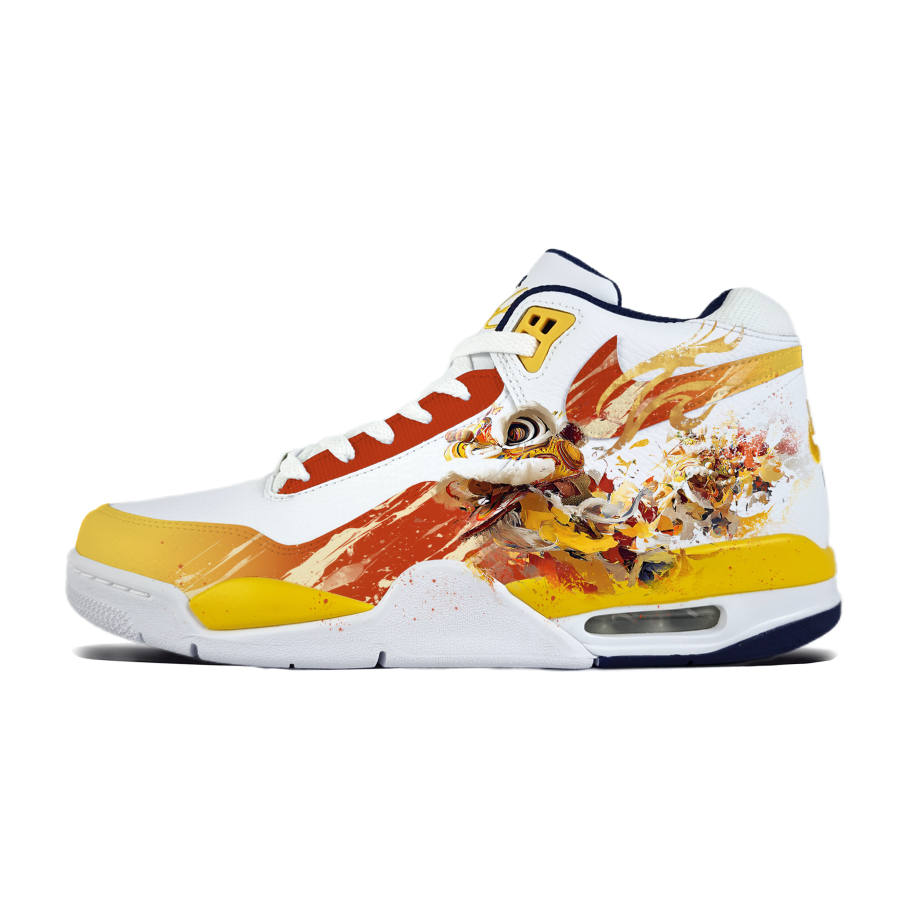 Nike Nike Flight Legacy Horse Year Lion Dance Wrapping, Wear Resistant And Non Slip Mid top Basketball Shoes Men's