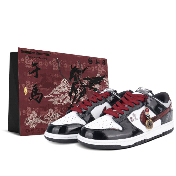 Nike Nike Dunk Low top Skateboard Shoes Men's Red Black