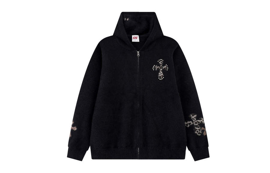 F426 Sweaters Unisex Hooded Moderate Cardigan