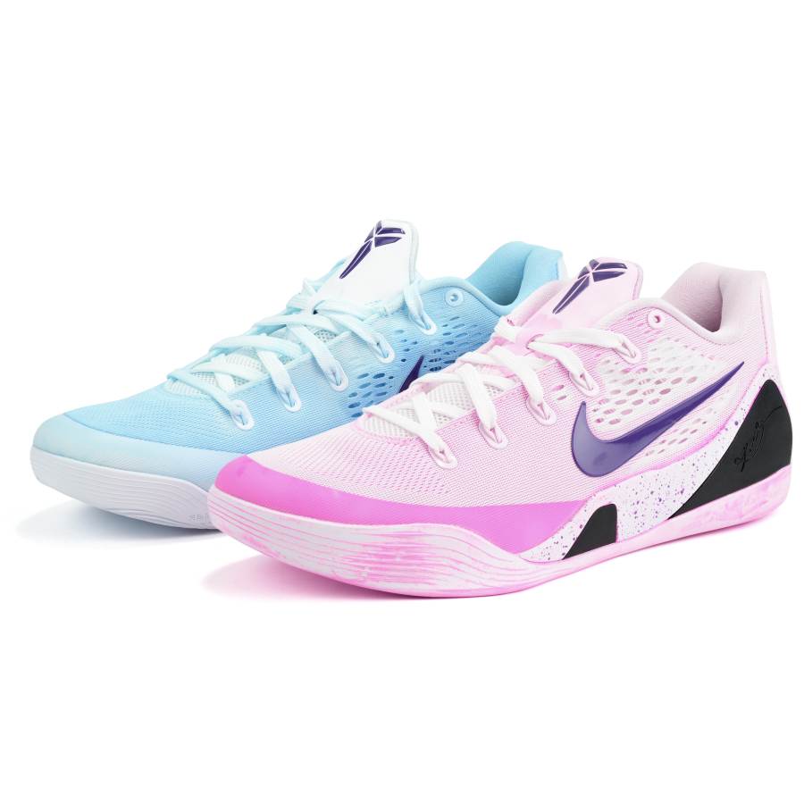 Nike Nike Kobe 9 Cushioning, Wear Resistant Low top Basketball Shoes Unisex Blue Pink
