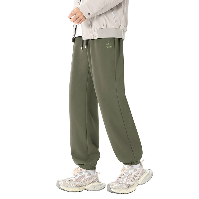 Tonlion Casual Pants Unisex Thickened And Fleece Lined Cuffed Pants