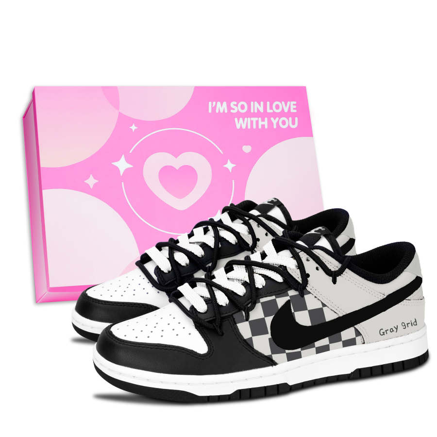 Nike Nike Dunk Black White, Simple Elegance Abrasion Resistant Abrasion Resistant Low top Skateboard Shoes Unisex Gray