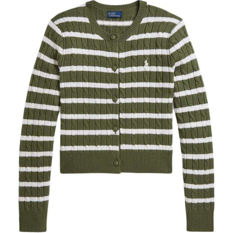 Polo Ralph Lauren Sweater Slim Fit Women's Floral Green & Cream