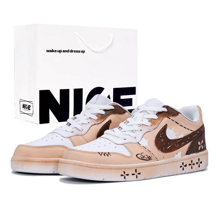 Nike Nike Court Borough Cushioning Low top Skateboard Shoes Women's Brown White