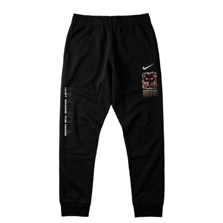 Nike Nike Brick Moving Cat K Fleece Lined Logo Casual Elastic Cuff Knitted Sweatpants Unisex Black