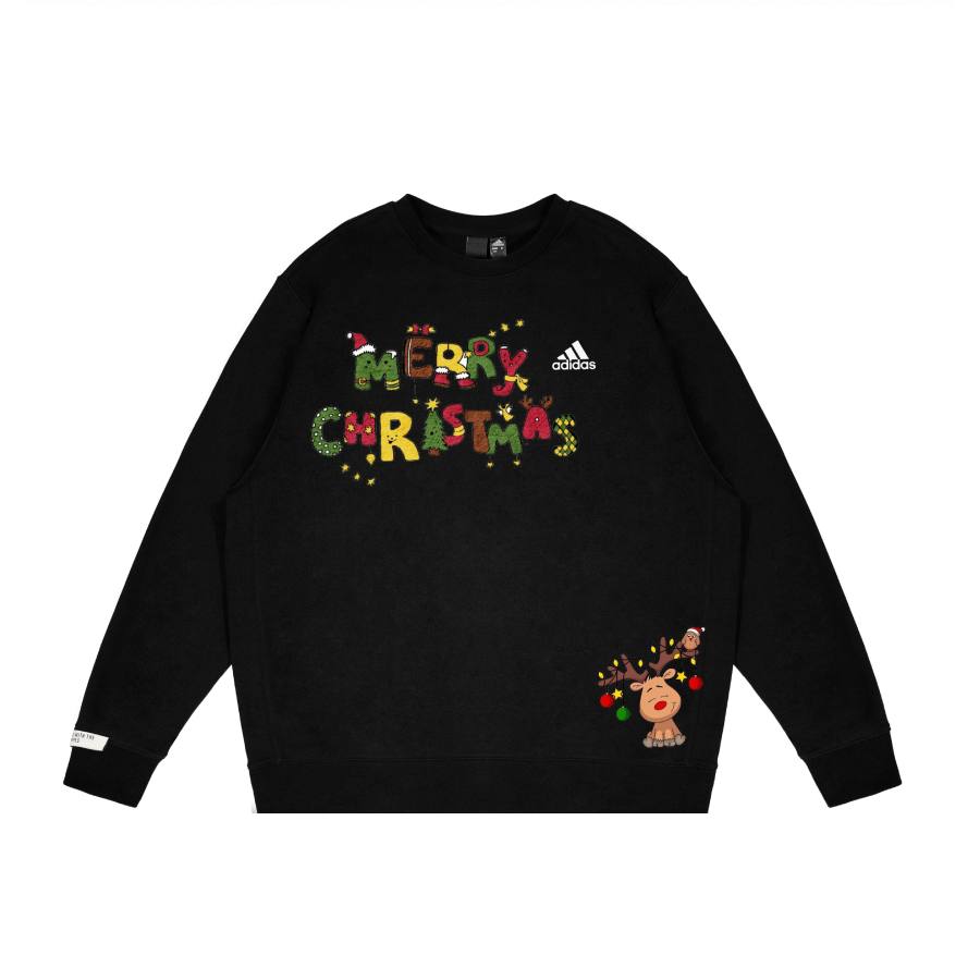 Adidas Adidas LABEL Sweatshirts Unisex Black Crew Neck Moderate Regular