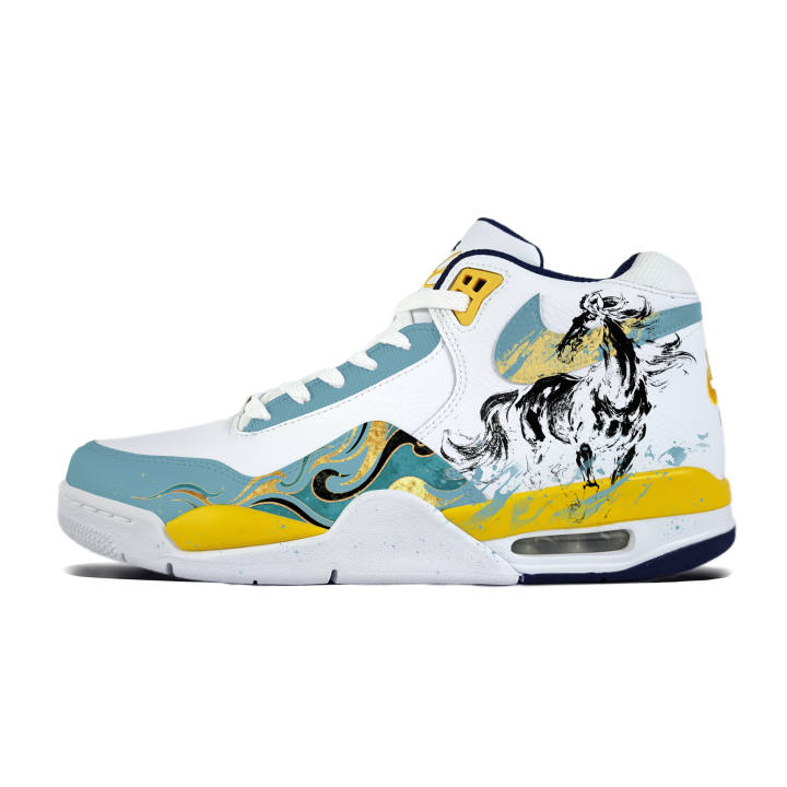 Nike Nike Flight Legacy Leading The Way, Blue Wrapping, Wear Resistant And Non Slip Mid top Basketball Shoes Men's