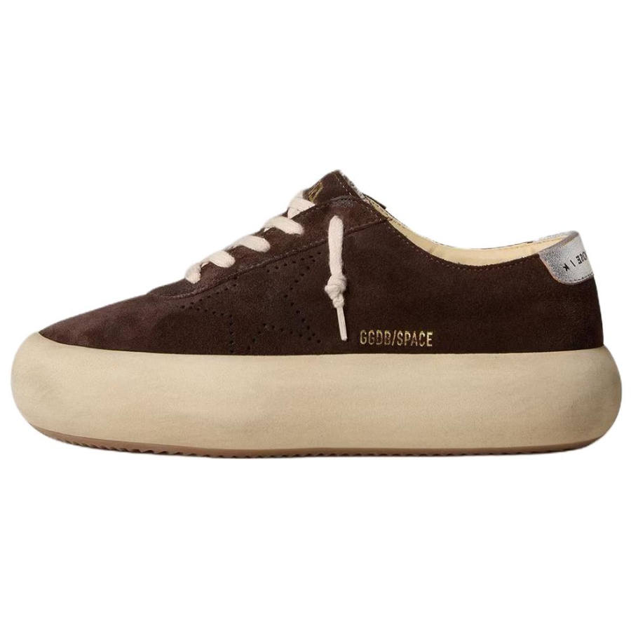 Golden Goose Space Star Low top Skateboard Shoes Men's Dark Brown