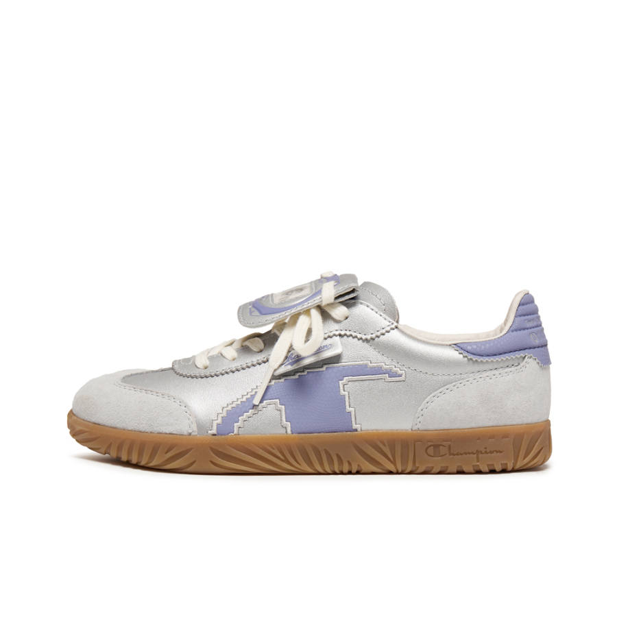 Champion Low top Skateboard Shoes Women's Silver White/Galactic Lilac Purple