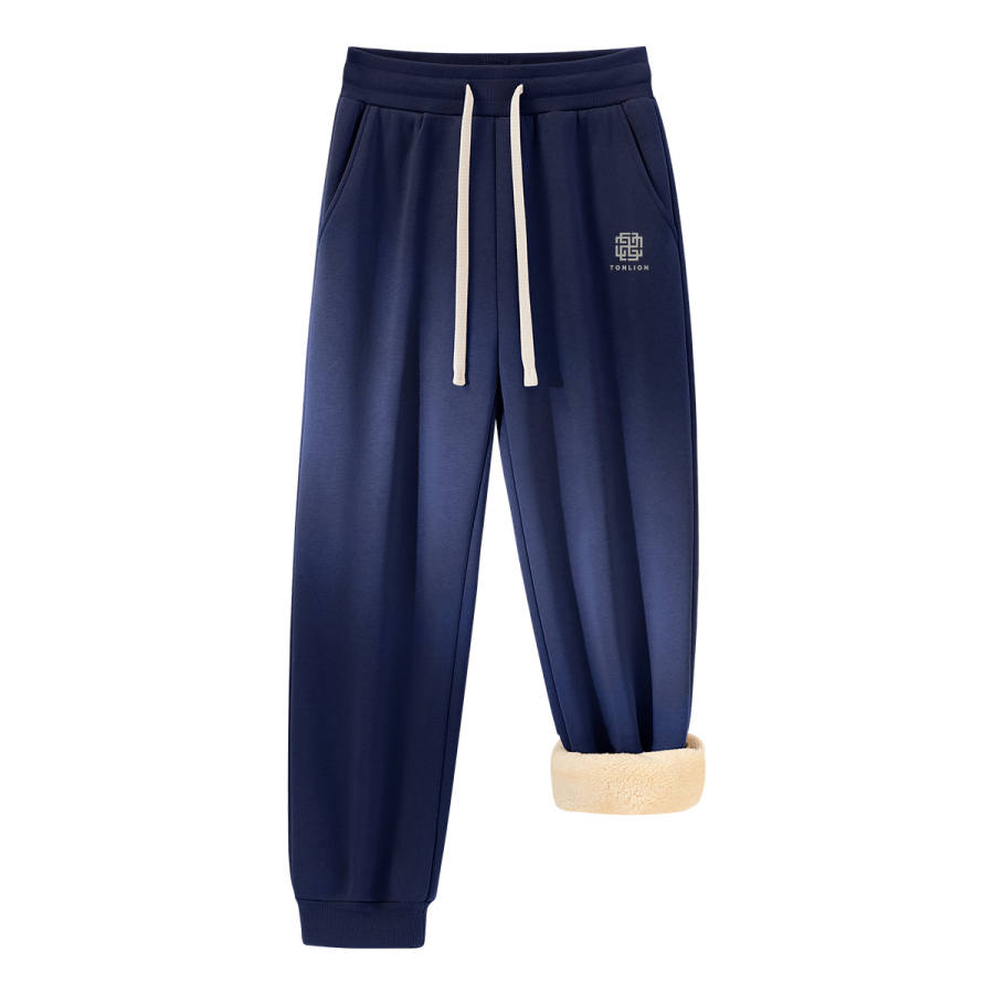 Tonlion Casual Pants Unisex Thickened And Fleece Lined Sweatpants
