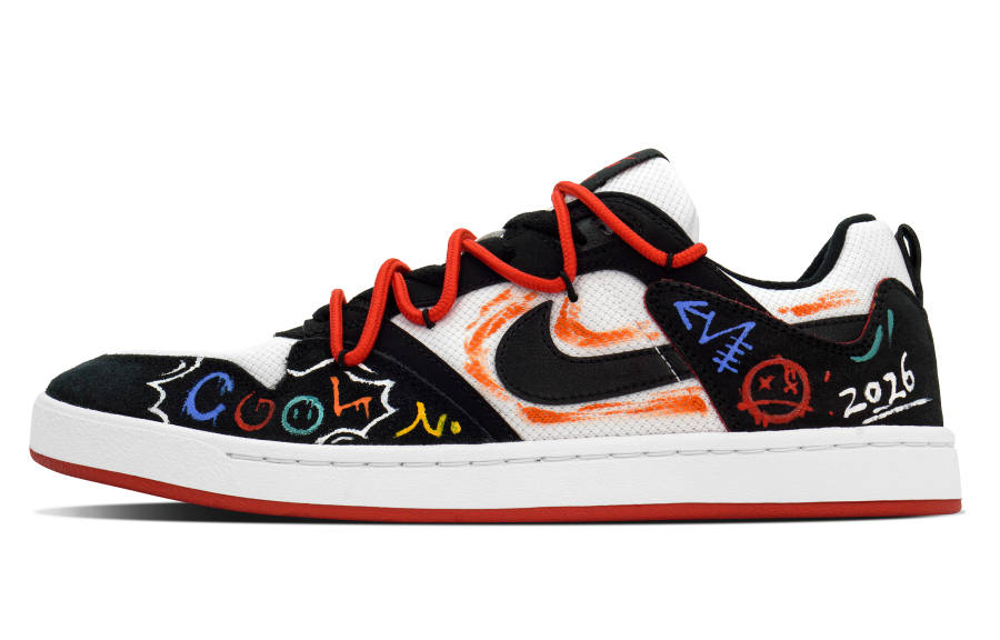 Nike Nike SB Alleyoop DEER Hip Hop Graffiti Abrasion Resistant Low top Skateboard Shoes Men's Black Red